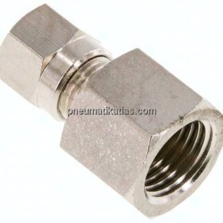 Aufschraub-Schneidringverschr. 6 LL (M10x1)-G 1/4", Messing vernickelt