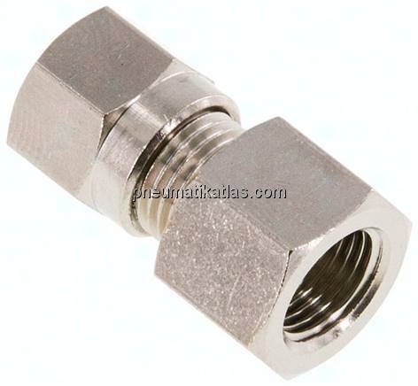 Aufschraub-Schneidringverschr. 6 LL (M10x1)-G 1/8", Messing vernickelt