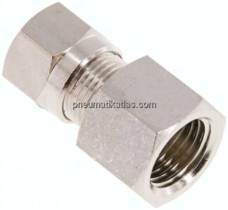 Aufschraub-Schneidringverschr. 8 LL (M12x1)-G 1/4", Messing vernickelt