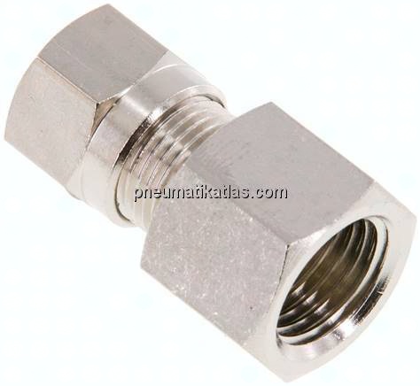 Aufschraub-Schneidringverschr. 8 LL (M12x1)-G 1/4", Messing vernickelt