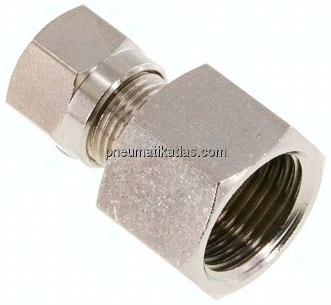 Aufschraub-Schneidringverschr. 8 LL (M12x1)-G 3/8", Messing vernickelt