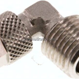 Winkel-Verschraubung R 1/4"-6x4mm, Messing vernickelt