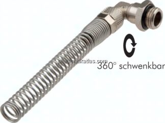 Winkel-Drehverschraubung G 1/8"-6x4mm, mit Knickschutz