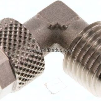 Winkel-Verschraubung R 1/4"-8x6mm, Messing vernickelt