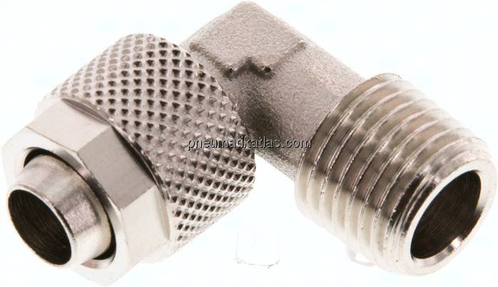 Winkel-Verschraubung R 1/4"-10x8mm, Messing vernickelt