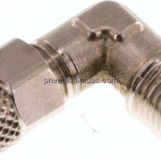 Winkel-Verschraubung R 1/8"-4x2mm, Messing vernickelt