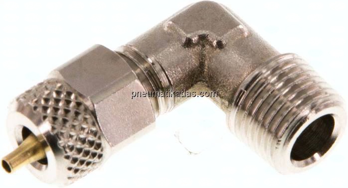 Winkel-Verschraubung R 1/8"-4x2mm, Messing vernickelt
