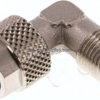 Winkel-Verschraubung R 1/8"-8x6mm, Messing vernickelt