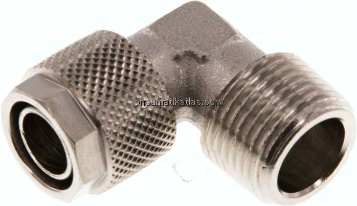 Winkel-Verschraubung R 3/8"-12x10mm, Messing vernickelt