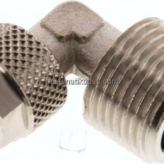 Winkel-Verschraubung R 3/8"-8x6mm, Messing vernickelt