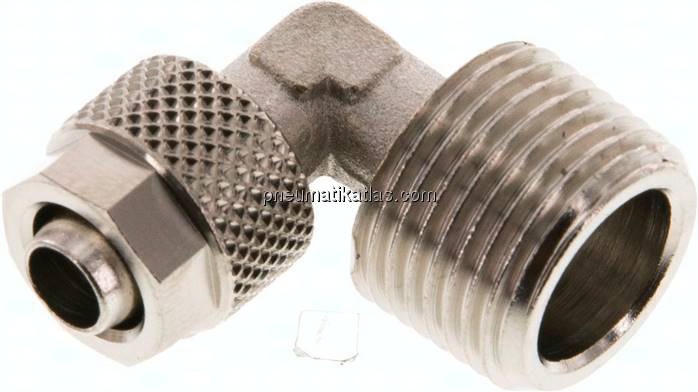 Winkel-Verschraubung R 3/8"-8x6mm, Messing vernickelt