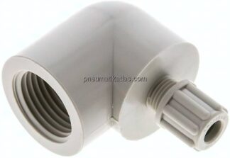Winkel-Aufschraubverschraubung G 1/2"-6x4mm, Polypropylen