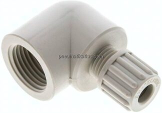 Winkel-Aufschraubverschraubung G 1/2"-8x6mm, Polypropylen