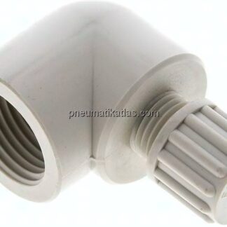 Winkel-Aufschraubverschraubung G 1/2"-8x6mm, Polypropylen