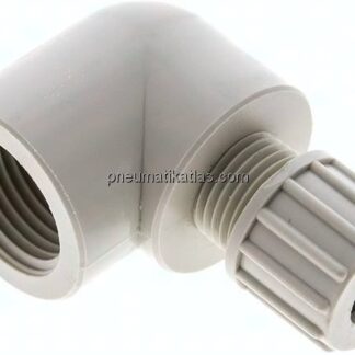 Winkel-Aufschraubverschraubung G 1/2"-10x8mm, Polypropylen