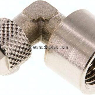 Winkel-Aufschraubverschraubung G 1/4"-6x4mm, Messing vernickelt