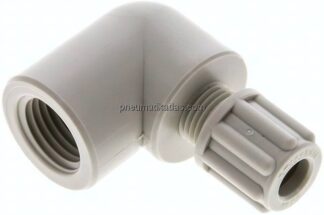 Winkel-Aufschraubverschraubung G 1/4"-6x4mm, Polypropylen
