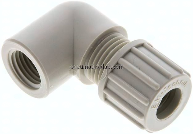 Winkel-Aufschraubverschraubung G 1/4"-10x8mm, Polypropylen