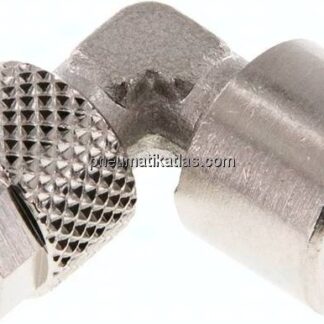 Winkel-Aufschraubverschraubung G 1/8"-6x4mm, Messing vernickelt