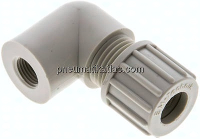 Winkel-Aufschraubverschraubung G 1/8"-10x8mm, Polypropylen
