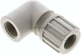 Winkel-Aufschraubverschraubung G 3/8"-14x12mm, Polypropylen