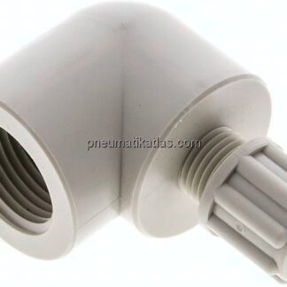 Winkel-Aufschraubverschraubung G 3/8"-6x4mm, Polypropylen