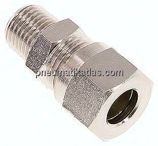 Gerade Schneidringverschr. 10 L (M16x1,5)-R 1/4", Messing vernickelt