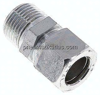 Gerade Schneidringverschr. R 3/8"-12 LL (M16x1), Stahl verzinkt