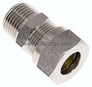 Gerade Schneidringverschr. 15 L (M22x1,5)-R 1/2", Messing vernickelt