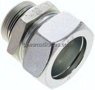 Gerade Schneidringverschr. UN 1-5/8"-12-42 L (M52x2), Stahl verzinkt