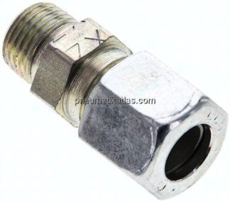 Gerade Schneidringverschr. M 10x1 (konisch)-8 LL (M12x1), Stahl verzinkt