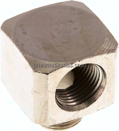 90°-Winkel G 1/2"(IG)-G 1/2"(AG), Messing vernickelt