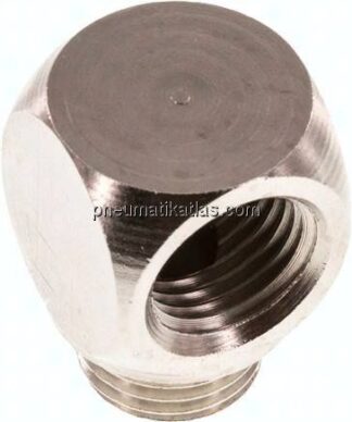 90°-Winkel G 1/4"(IG)-G 1/4"(AG), Messing vernickelt