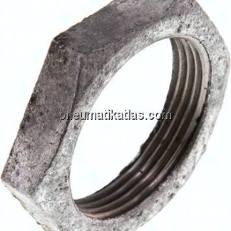 Gegenmutter Rp 1-1/2", Temperguss verzinkt