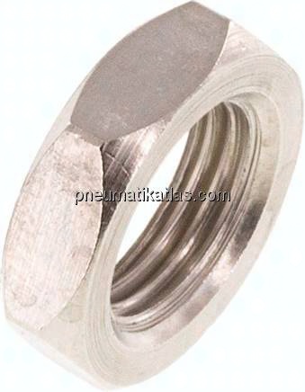 Gegenmutter G 1/8", Messing vernickelt