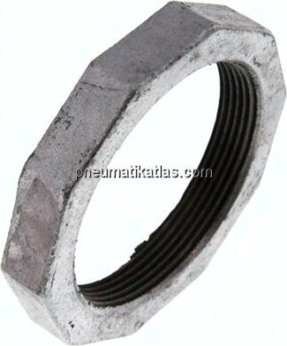 Gegenmutter Rp 2-1/2", Temperguss verzinkt