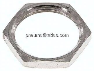 Sechskant-Gegenmutter M 24x1,5, Messing vernickelt