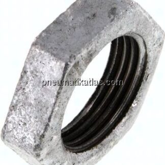 Gegenmutter Rp 3/4", Temperguss verzinkt