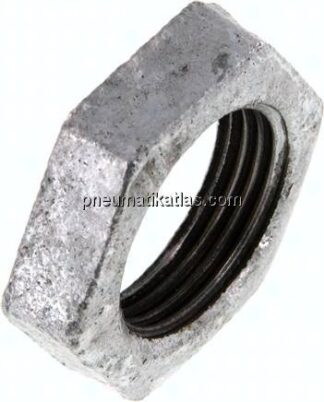 Gegenmutter Rp 3/4", Temperguss verzinkt