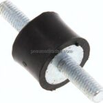 Gummi-Metall-Puffer (Typ A) 20x15mm, M 6(AG)/M 6(AG), Stahl verzinkt