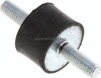 Gummi-Metall-Puffer (Typ A) 30x20mm, M 8(AG)/M 8(AG), Stahl verzinkt