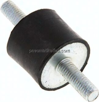 Gummi-Metall-Puffer (Typ A) 30x25mm, M 8(AG)/M 8(AG), Stahl verzinkt