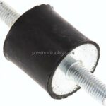 Gummi-Metall-Puffer (Typ A) 30x30mm, M 8(AG)/M 8(AG), Stahl verzinkt