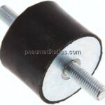 Gummi-Metall-Puffer (Typ A) 40x30mm, M 8(AG)/M 8(AG), Stahl verzinkt