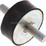Gummi-Metall-Puffer (Typ A) 50x20mm, M 10(AG)/M 10(AG), Stahl verzinkt