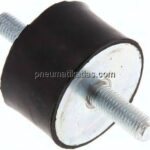 Gummi-Metall-Puffer (Typ A) 50x30mm, M 10(AG)/M 10(AG), Stahl verzinkt