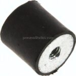 Gummi-Metall-Puffer (Typ C) 20x20mm, M 6(IG)/M 6(IG), Stahl verzinkt