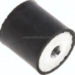 Gummi-Metall-Puffer (Typ C) 25x25mm, M 6(IG)/M 6(IG), Stahl verzinkt
