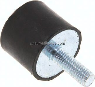 Gummi-Metall-Puffer (Typ D) 30x25mm, M 8(AG)/Gummi, Stahl verzinkt