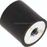 Gummi-Metall-Puffer (Typ E) 20x20mm, M 6(IG)-Gummi, Stahl verzinkt